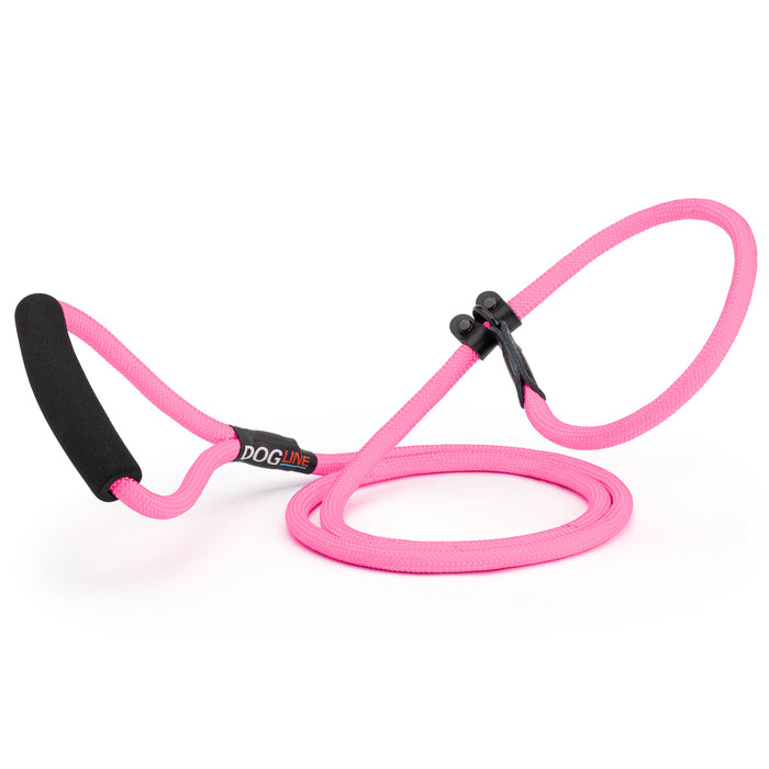 6 feet pink nylon dog slip lead with neoprene padded handle, 1/3-inch width