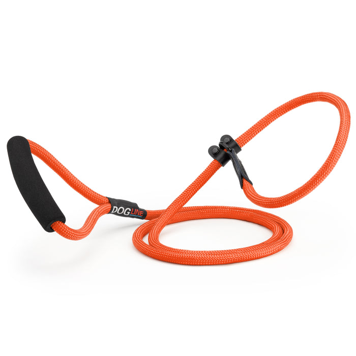 6 feet orange nylon dog slip lead with neoprene padded handle, 1/3-inch width