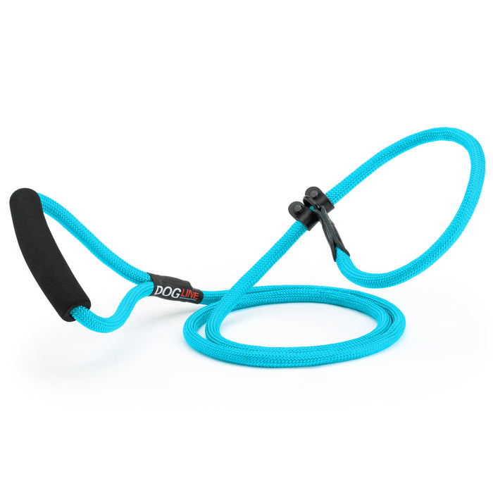 6 feet blue nylon dog slip lead with neoprene padded handle, 1/3-inch width