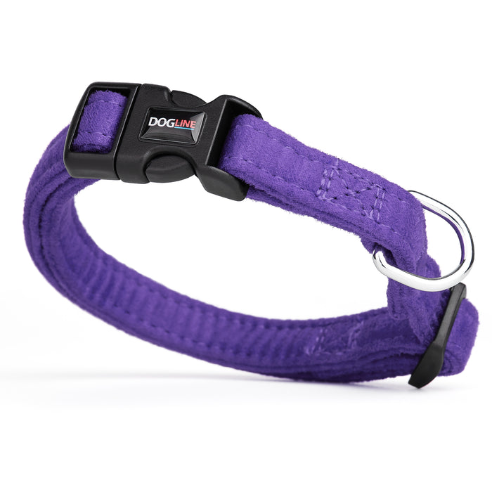 Purple microfiber dog collar with quick release buckle, 5/8-inch wide