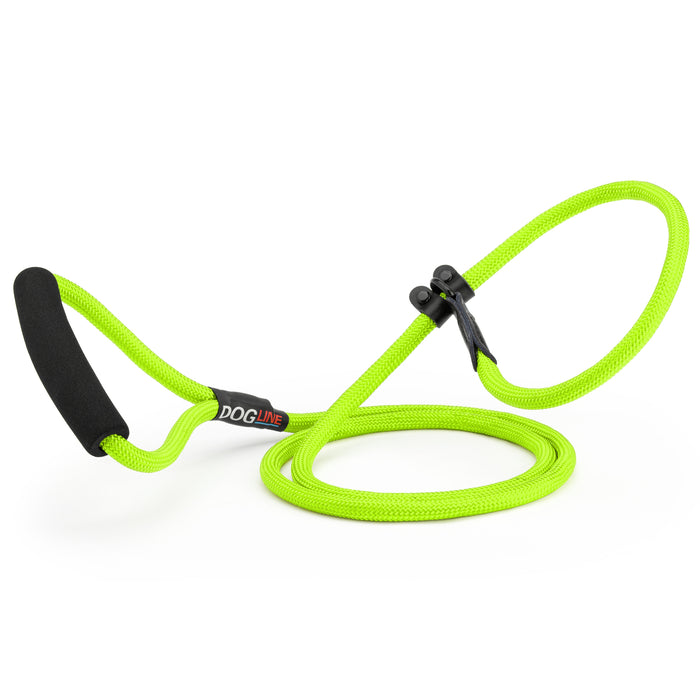 6 feet lime green nylon dog slip lead with neoprene padded handle, 1/3-inch width