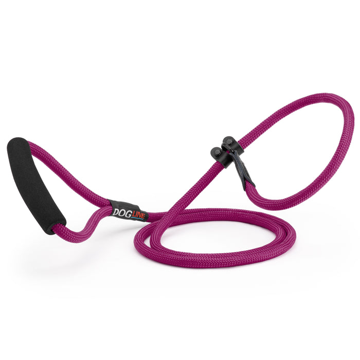 6 feet burgundy nylon dog slip lead with neoprene padded handle, 1/3-inch width
