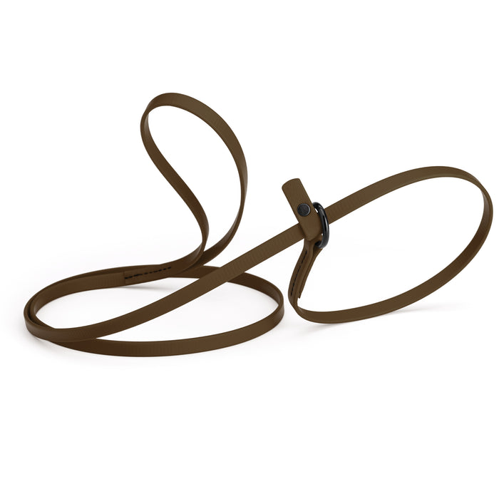 Dark Chocolate Brown slip lead dog leash, made from waterproof Biothane, 3/8-inch wide