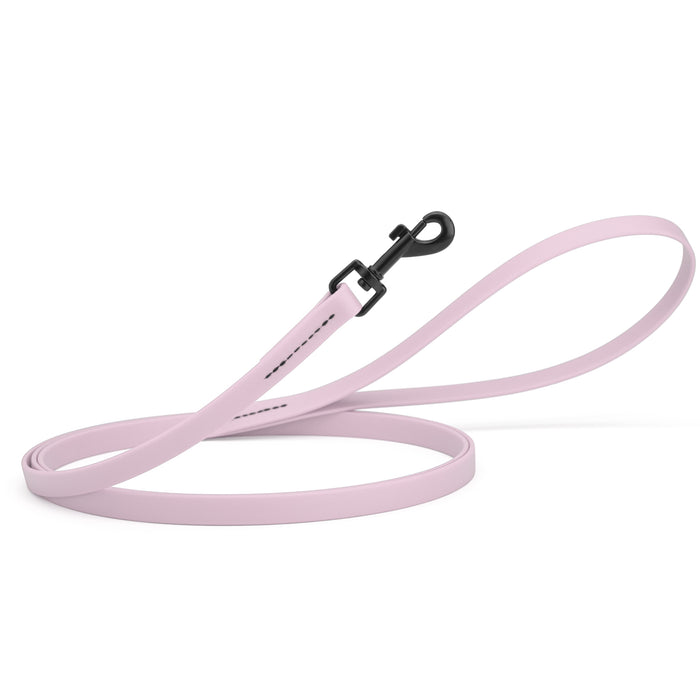 Pastel Purple dog leash with black snap hook, made from waterproof Biothane, 1/2 inches wide