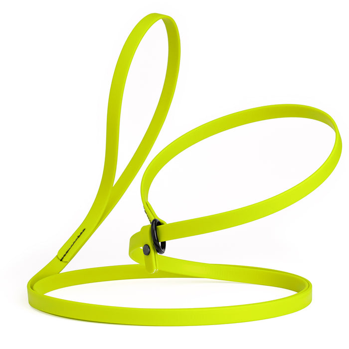 Safety Yellow slip lead dog leash, made from waterproof Biothane, 1/2-inch wide