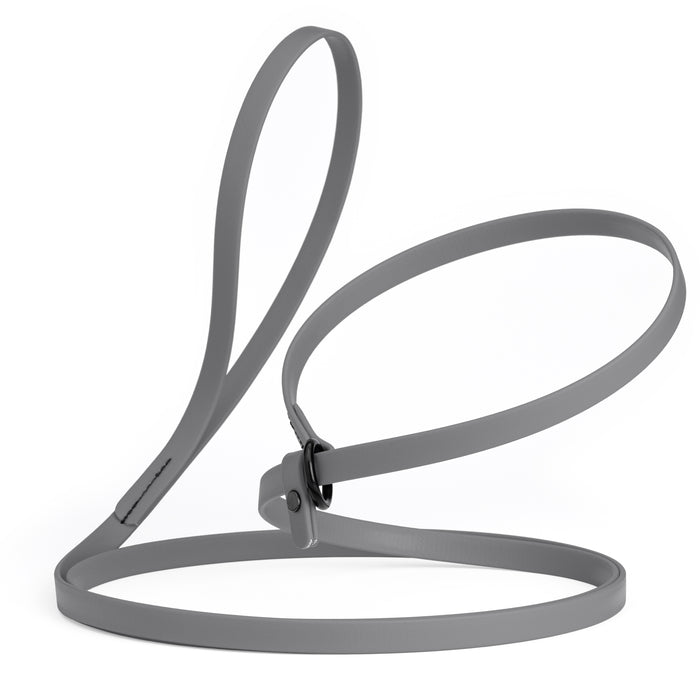Battleship Gray slip lead dog leash, made from waterproof Biothane, 1/2-inch wide