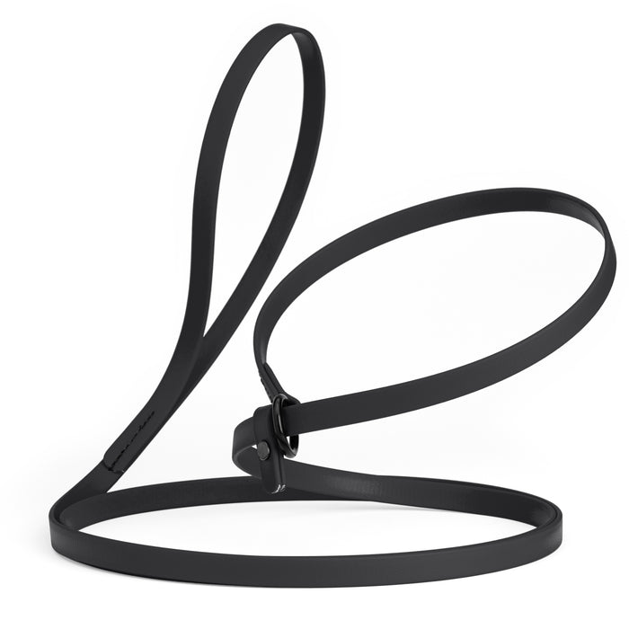 Black slip lead dog leash, made from waterproof Biothane, 1/2-inch wide