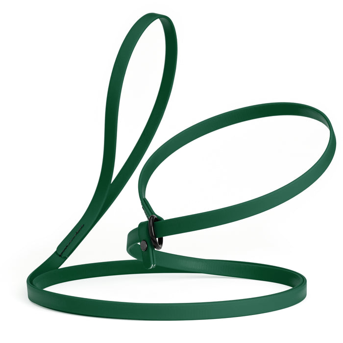 Hunter Green slip lead dog leash, made from waterproof Biothane, 1/2-inch wide