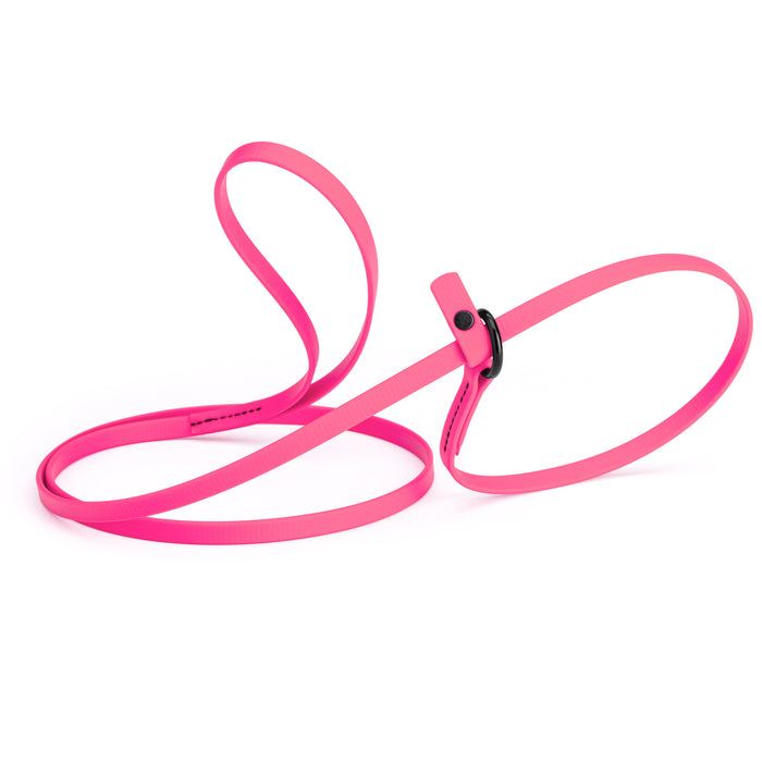 Passionfruit Pink slip lead dog leash, made from waterproof Biothane, 3/8-inch wide