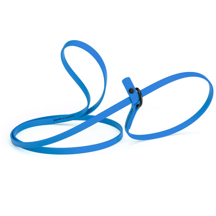 Cerulean Blue slip lead dog leash, made from waterproof Biothane, 3/8-inch wide