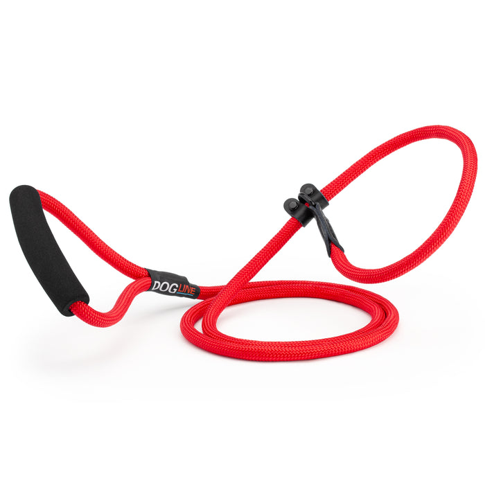6 feet red nylon dog slip lead with neoprene padded handle, 1/3-inch width