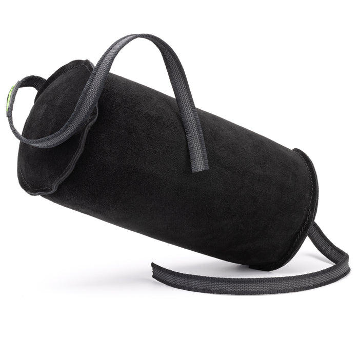 Dog training bite roll with two strap handles, made of leather