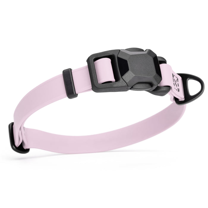 Paste purple dog collar with black magnetic buckle, made from waterproof Biothane, 3/4 inches wide, adjustable