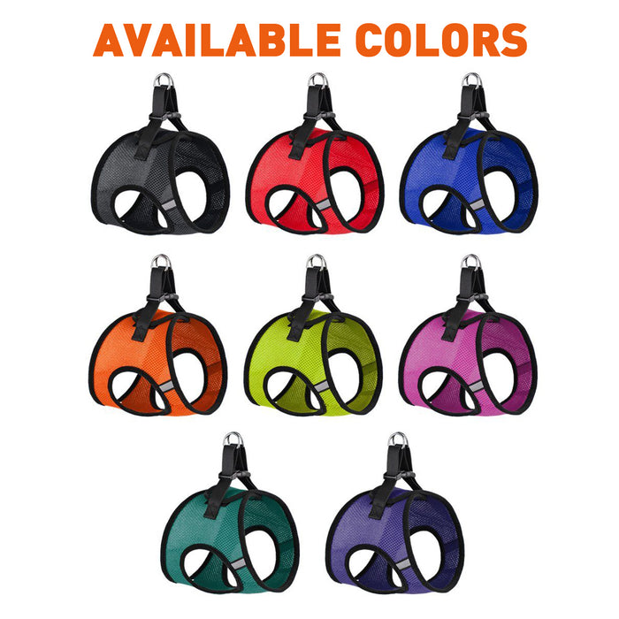 Nylon harnesses for dogs with reflective strips and quick release buckle, 8 colors available