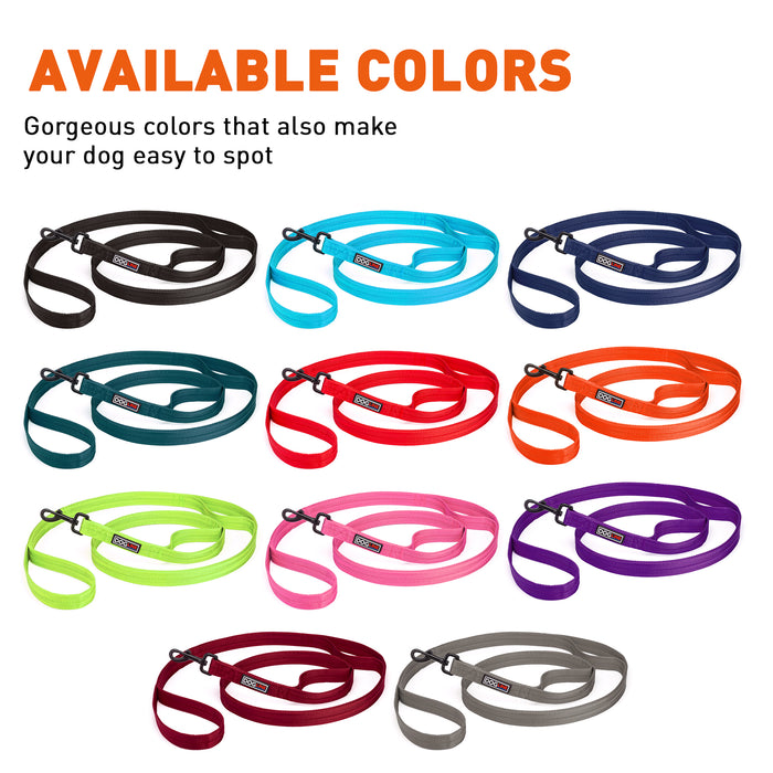 Multi-handle leashes for dogs with black clip, made from nylon, 2 or 3 handles, 4ft and 6ft, 11 colors available