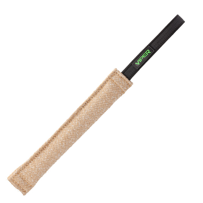 Jute tug toy for dogs with one handle, 12 inches long