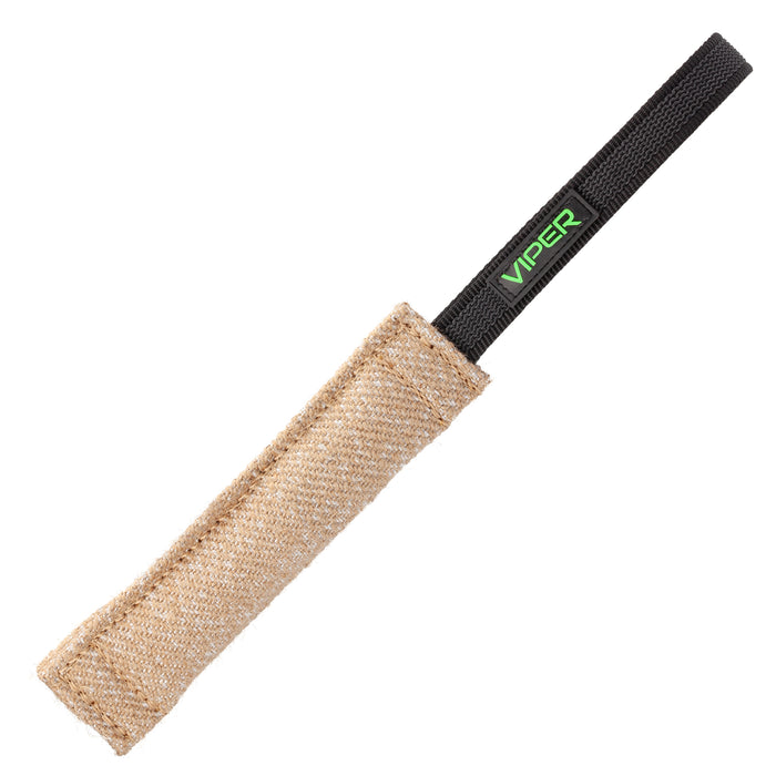 Jute tug toy for dogs with one handle, 8 inches long