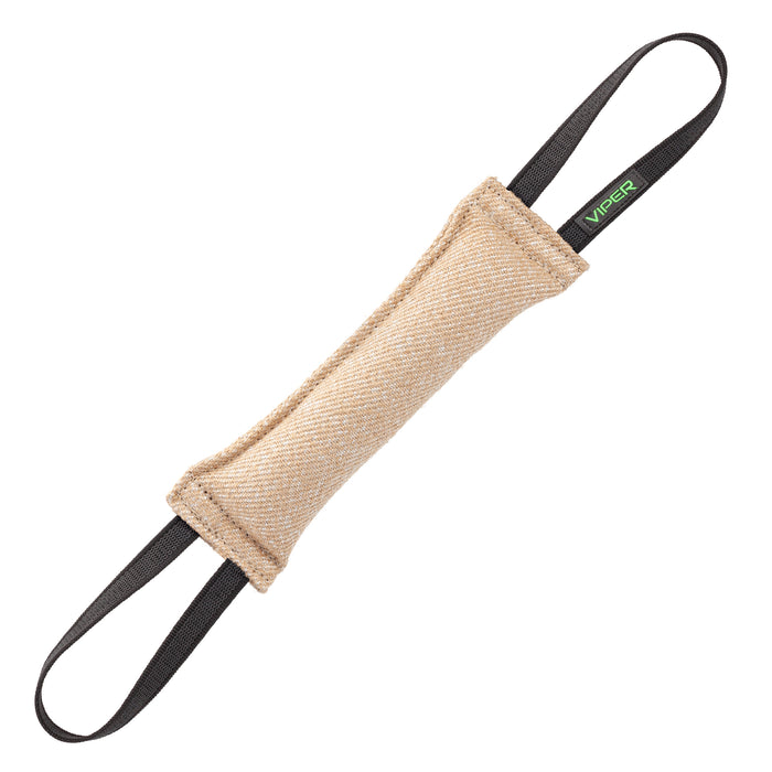Jute tug toy for dogs with two handles, 12 inches long
