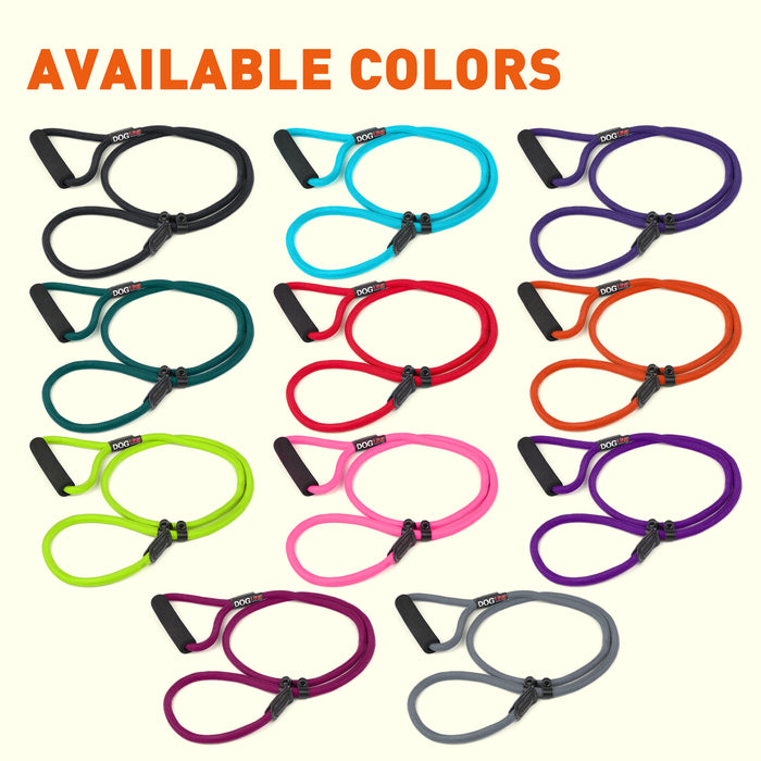 Round nylon slip leads for dogs with padded neoprene handle, eleven colors available
