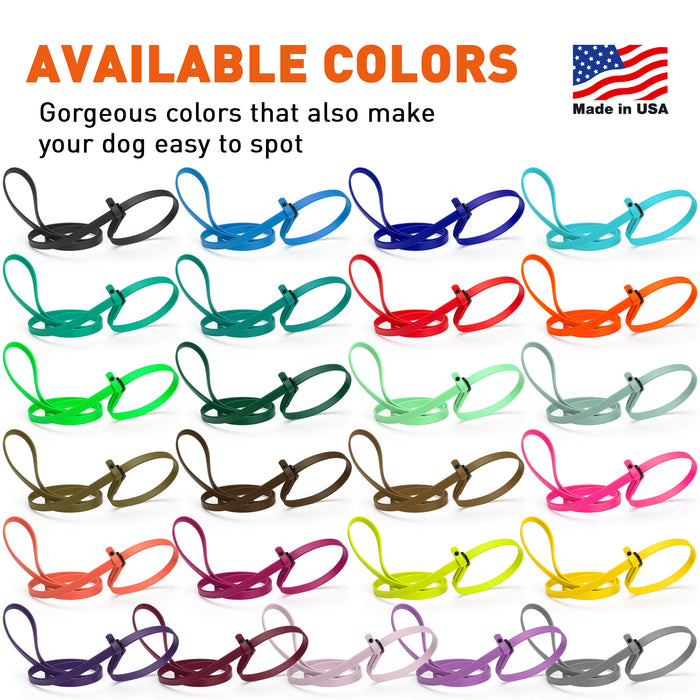 Biothane slip leads for dogs, waterproof and smell-proof, 25 different colors
