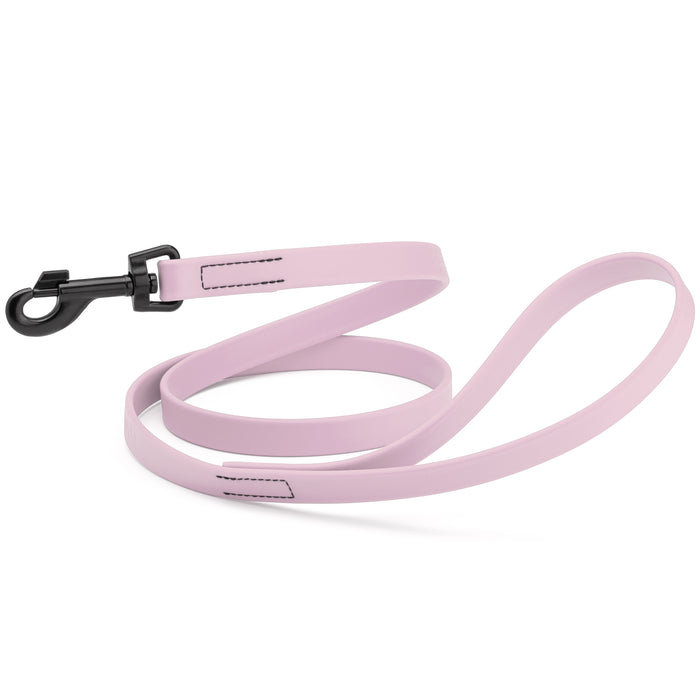 Pastel Purple dog leash with black snap hook, made from waterproof Biothane, 3/4 or 5/8 inches wide