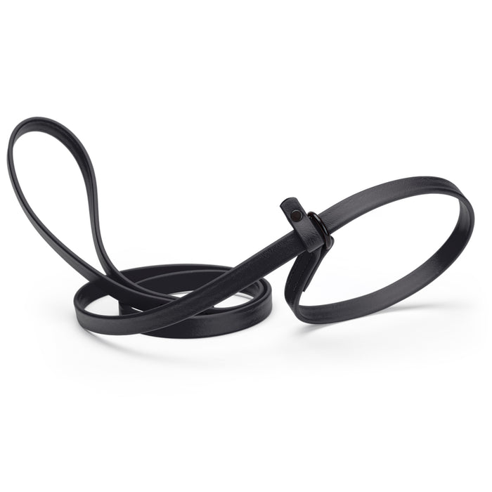 Black slip lead dog leash, made from waterproof Biothane, 5/8-inch wide