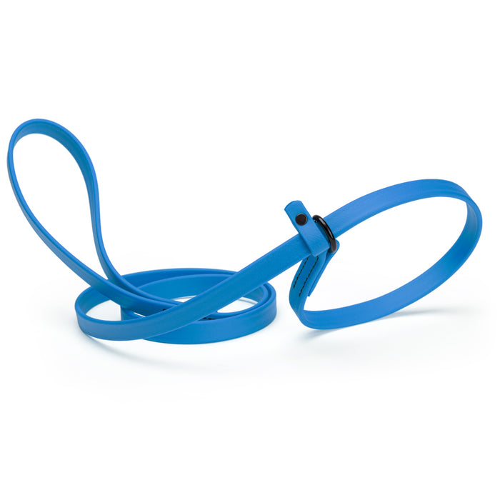 Cerulean Blue slip lead dog leash, made from waterproof Biothane, 5/8-inch wide