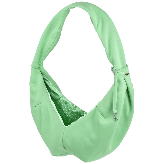 Seafoam green pet carrier sling bag for small dogs and cats