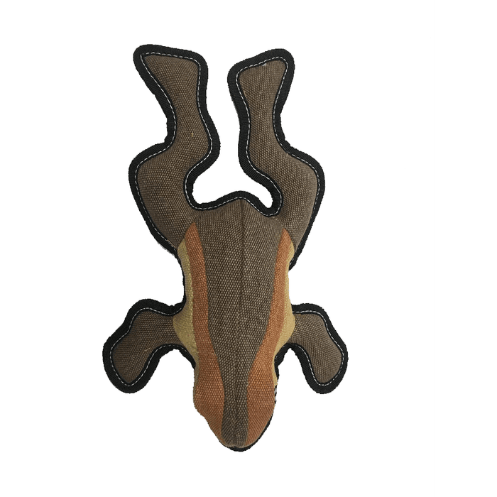 Frog durable dog toy with a squeaker