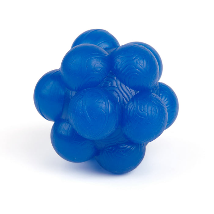 Blue rubber bumpy ball dog toy for chewers with vanilla scent
