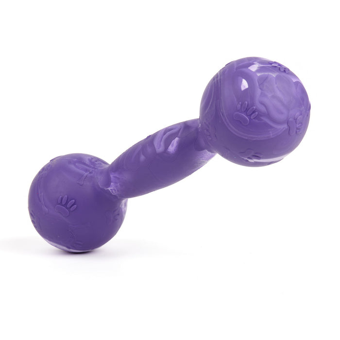 Big size purple rubber dumbbell: dog toy for chewers with vanilla scent
