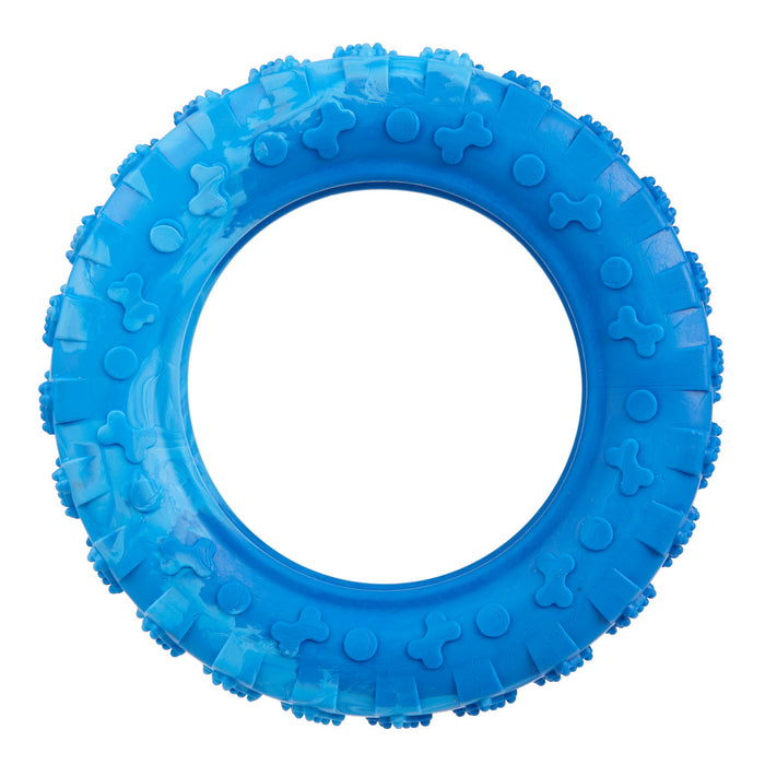 Big size blue rubber tire: dog toy for chewers with vanilla scent