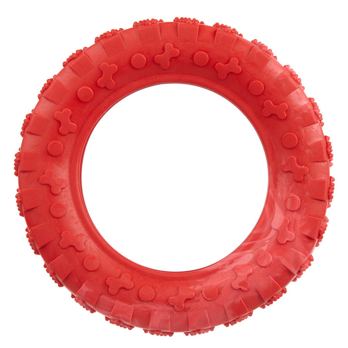 Big size red rubber tire: dog toy for chewers with vanilla scent