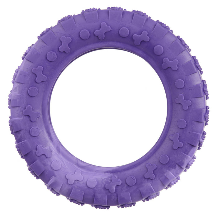 Big size purple rubber tire: dog toy for chewers with vanilla scent
