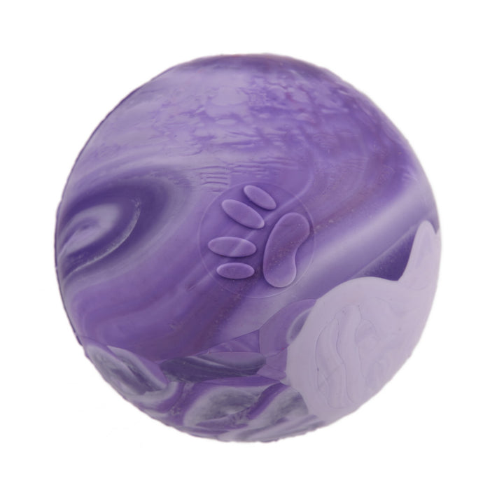 Purple rubber ball dog toy for chewers with vanilla scent