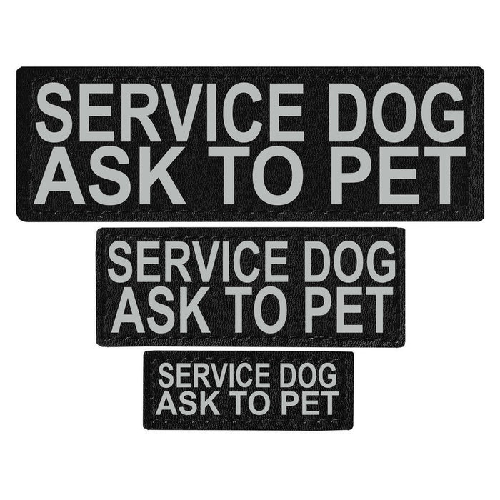 Service Dog Ask to Pet reflective patch, 3 sizes to choose from