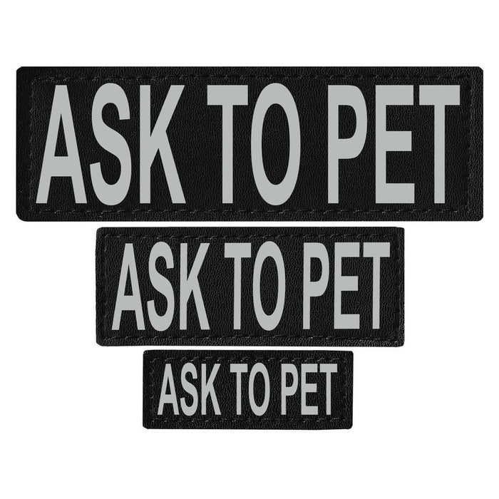Ask To Pet reflective patch, 3 sizes to choose from