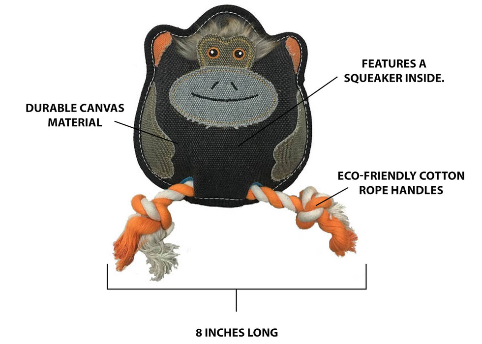 8" Nature Monkey Animal Squeaky Dog Toy