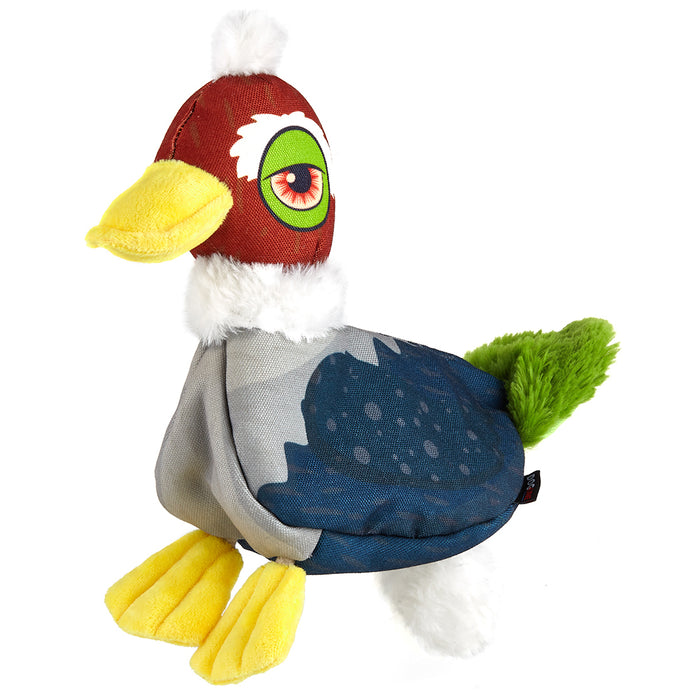 Puzzle dog toy for interactive play, a duck with an egg inside