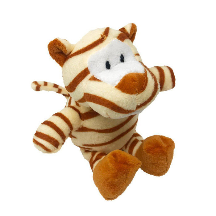 Tiger mini plush dog toy for small dogs and puppies
