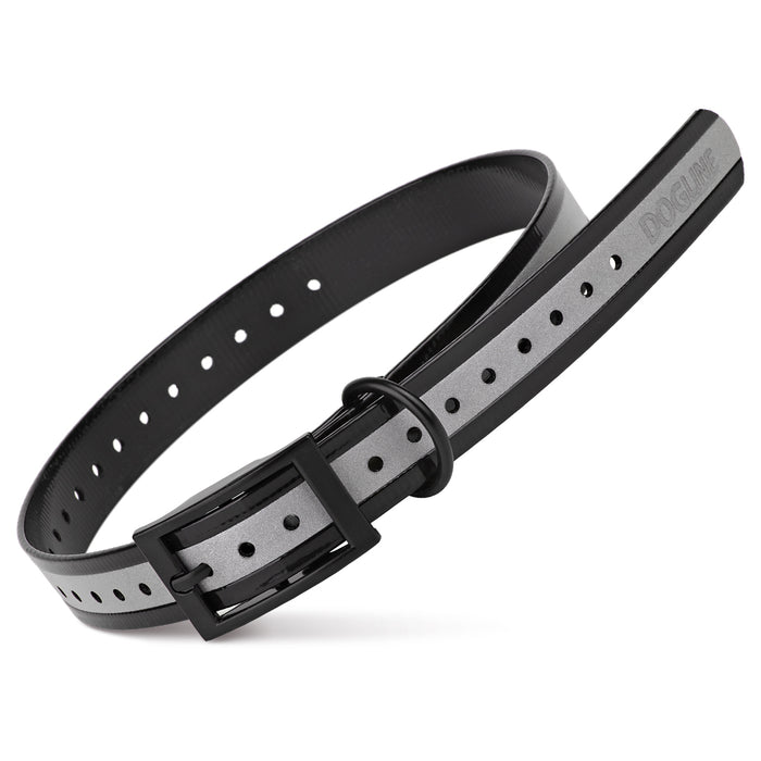 Black E-Collar replacement strap, reflective and waterproof