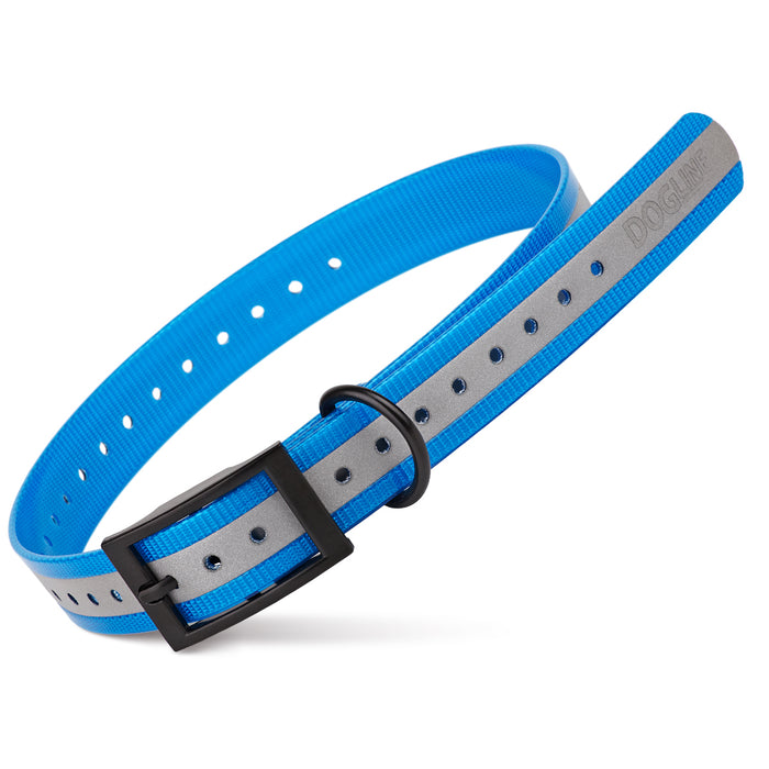 Blue E-Collar replacement strap, reflective and waterproof