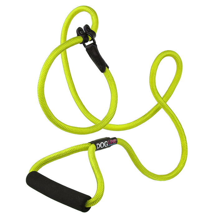 6 feet lime green nylon dog slip lead with neoprene padded handle, 1/2-inch width