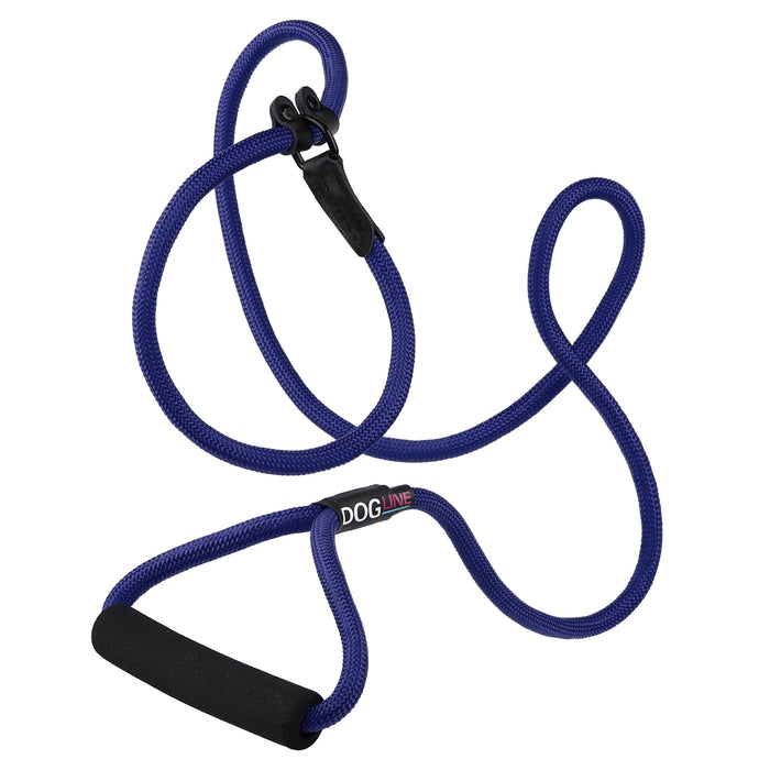 6 feet navy blue nylon dog slip lead with neoprene padded handle, 1/2-inch width
