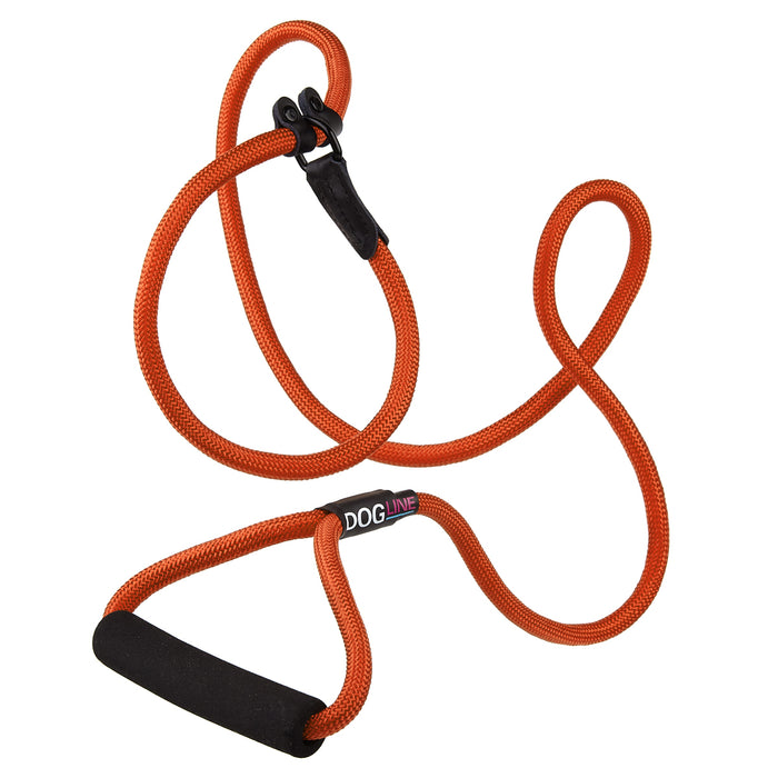 6 feet orange nylon dog slip lead with neoprene padded handle, 1/2-inch width
