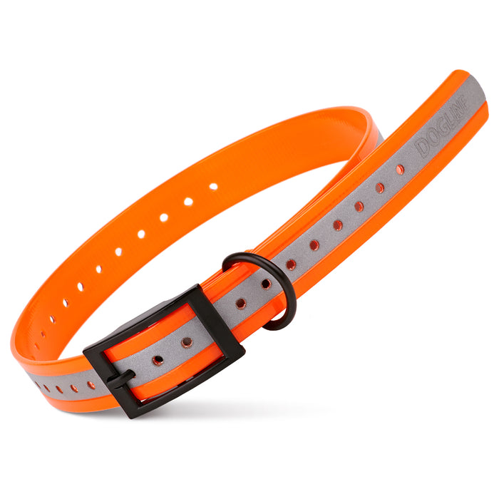 Orange E-Collar replacement strap, reflective and waterproof