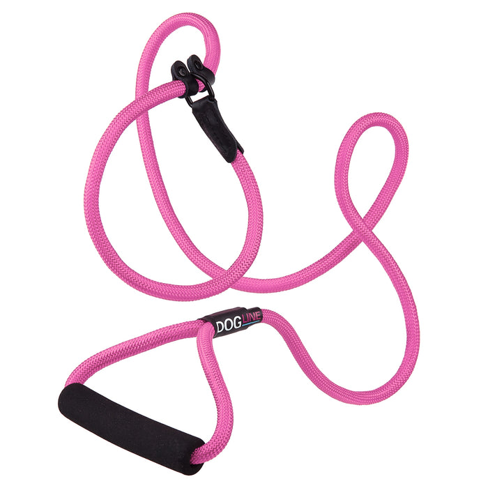 6 feet pink nylon dog slip lead with neoprene padded handle, 1/2-inch width