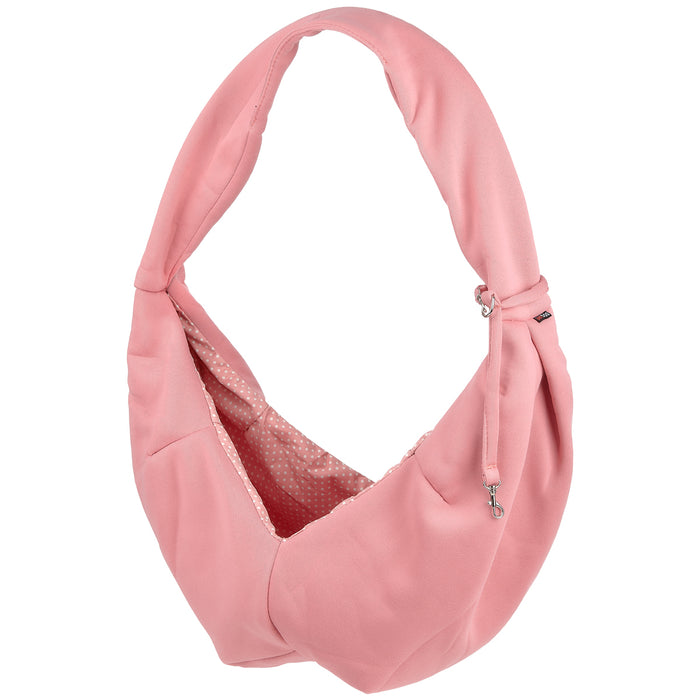 Pink pet carrier sling bag for small dogs and cats