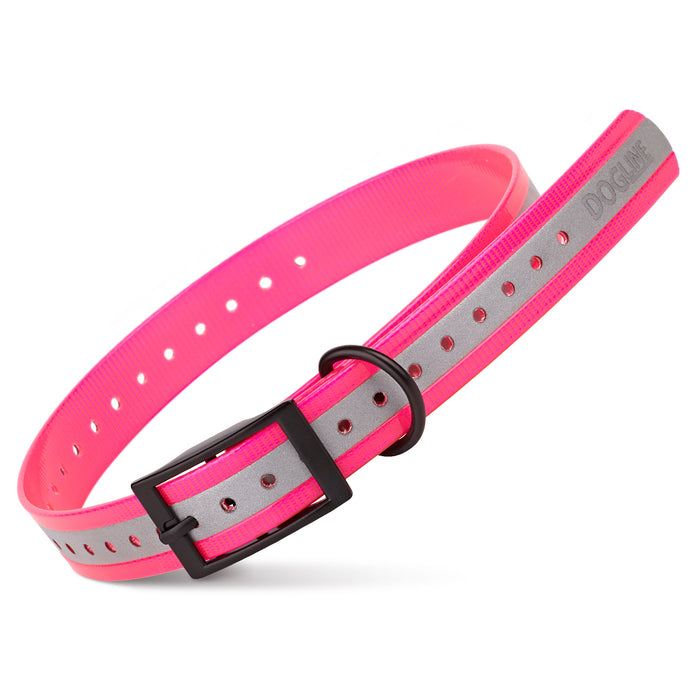 Pink E-Collar replacement strap, reflective and waterproof