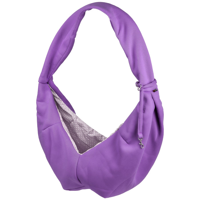 Purple pet carrier sling bag for small dogs and cats